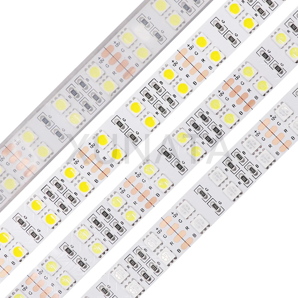 DC12V 5050 Двухрядные RGB светодиодные ленты 120 светодиодов/м RGBW RGBWW водонепроницаемый