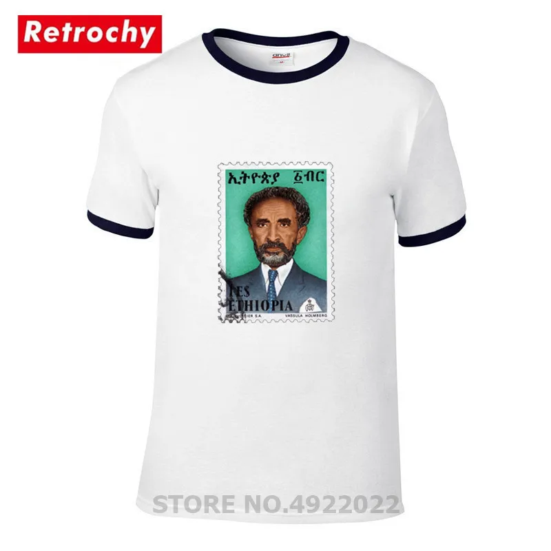 Винтажная Футболка Haile Selassie Emperor футболка Jah Rastafari Reggae мужская повседневная с