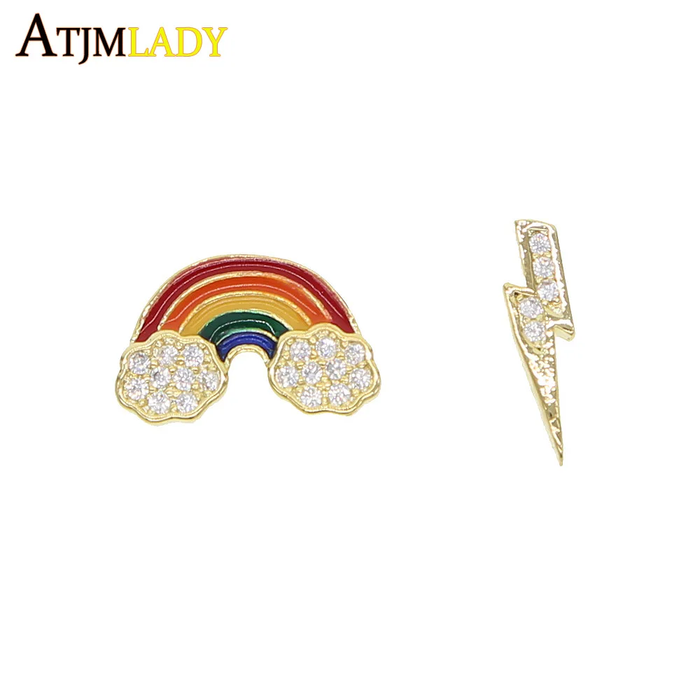 2019 летние новые дизайнерские красочные эмалевые серьги гвоздики с золотым