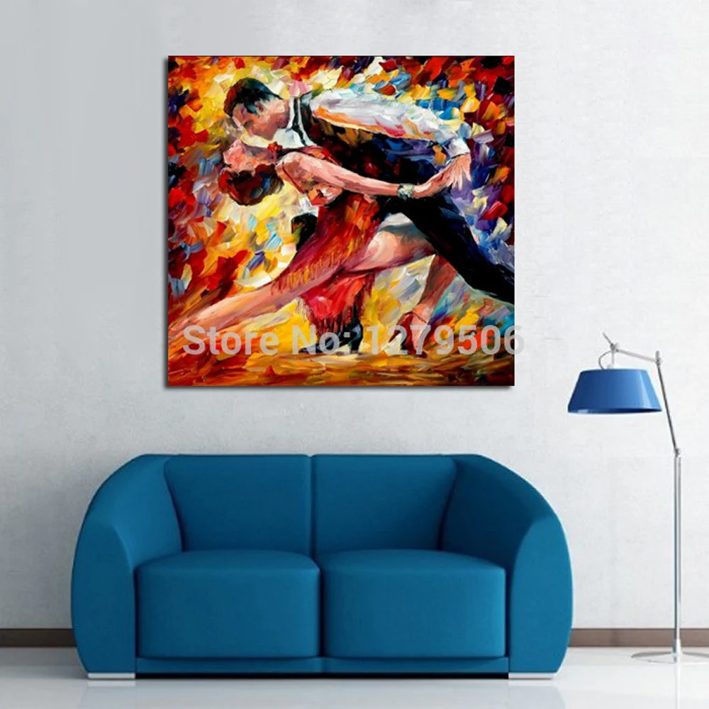 

Dropshiping Handmade Spanish Dancer oil Painting Lover Tango Dancer Impression Figure Oil Painting Wall Pictures for Living Room