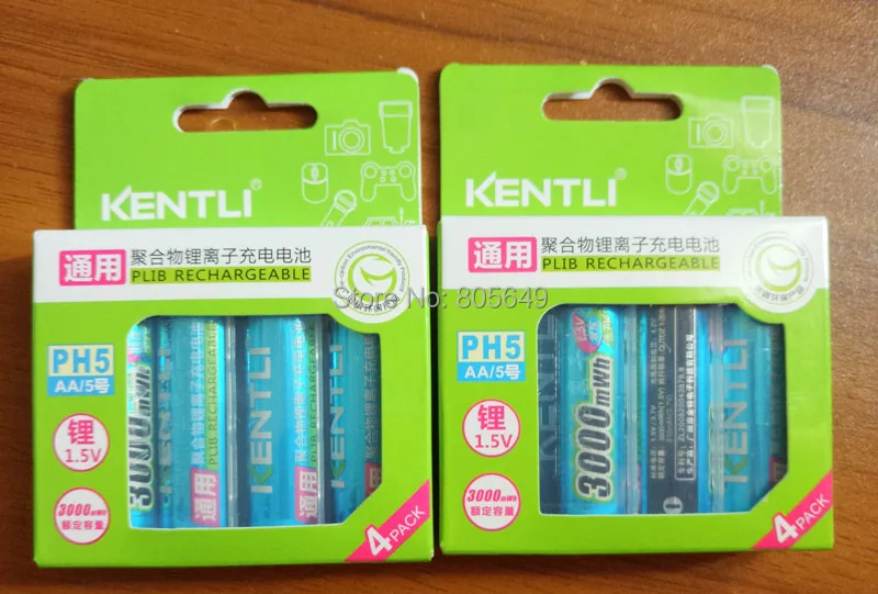 8 шт. аккумуляторная батарея KENTLI 3000mWh AA 1 5 В литий полимерная для камеры|aa rechargeable