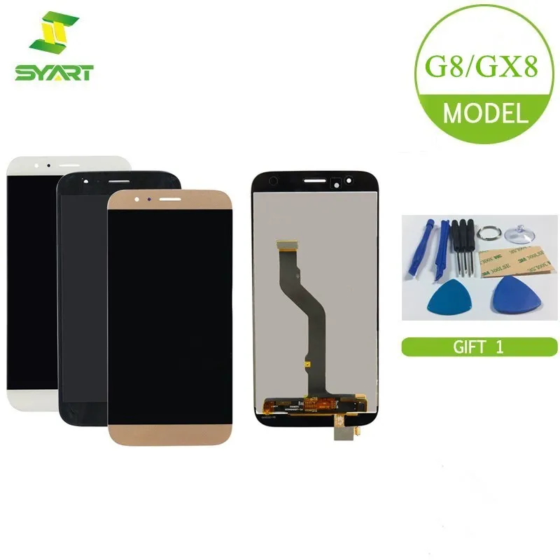 

SYART 100% Протестировано для Huawei G8 GX8 RIO-L01 RIO-L02 RIO-L03 ЖК-дисплей + сенсорный экран, дигитайзер, для сборки, запасные части + инструмент
