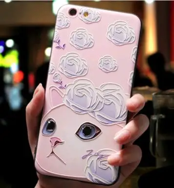 Чехол для iphone x 8 8plus Кот Сова Слон 3D рельеф модные чехлы полное покрытие tpu