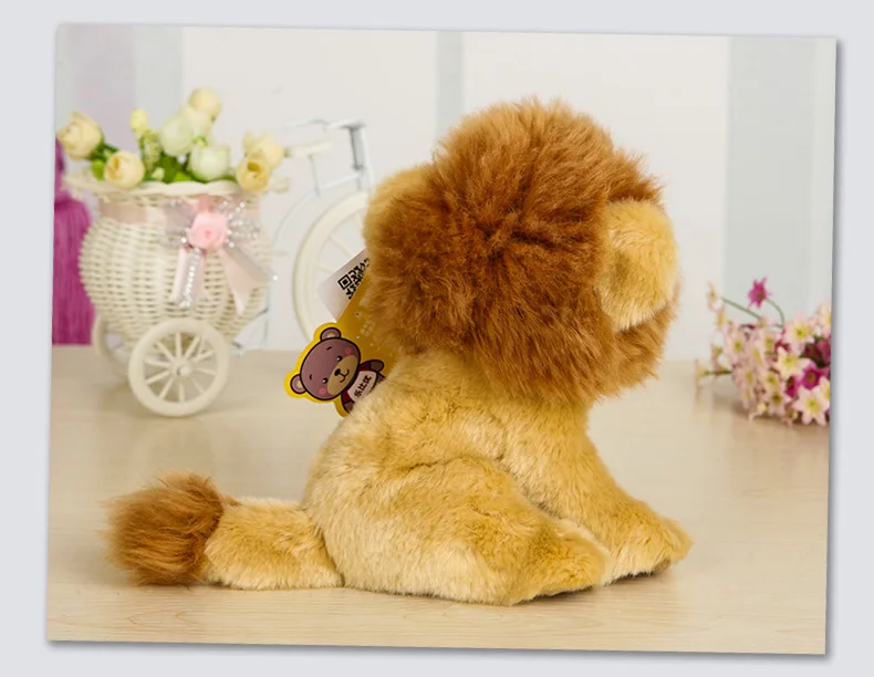 7 &quotреалистичный сидящий Лев плюшевые игрушки милый большой глаз дикая мягкая