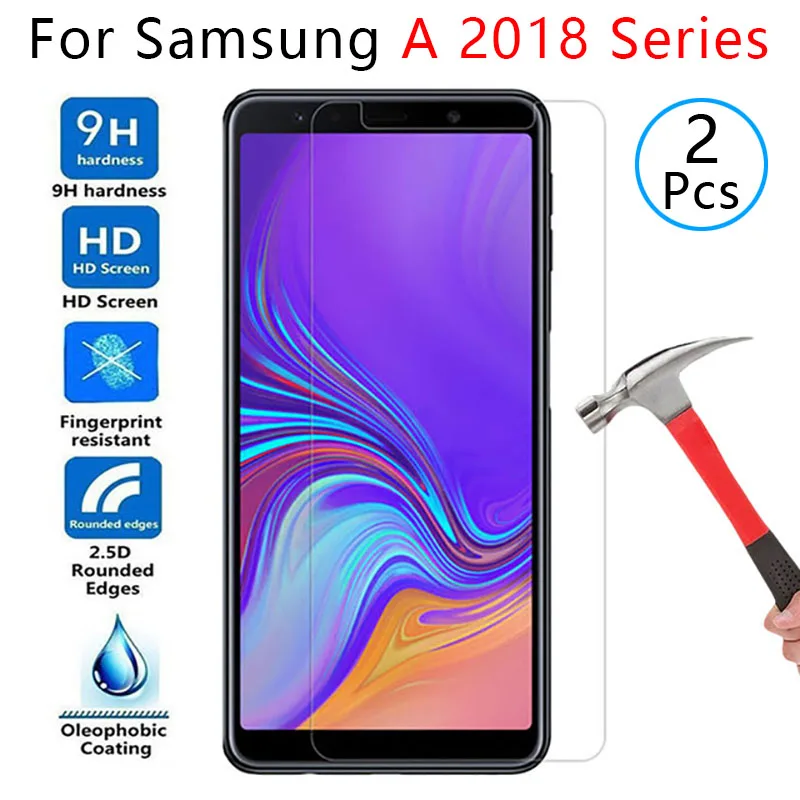 2 шт закаленное стекло для samsung a5 a6 a7 a8 plus a9 2018 Защитное экрана Защитная пленка