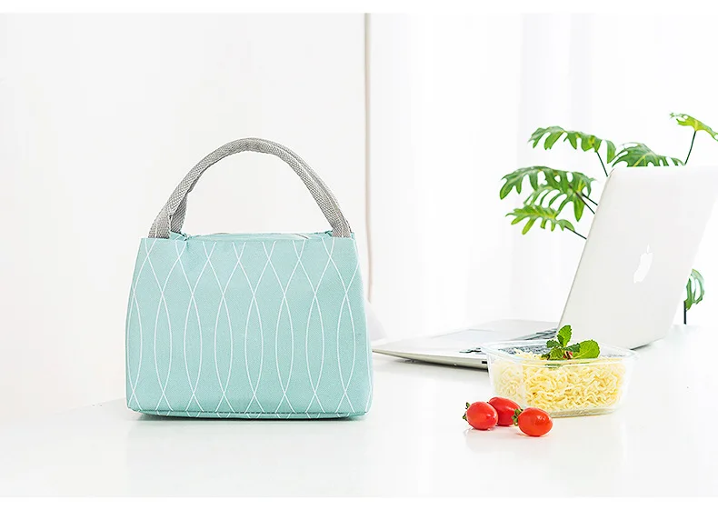 Portable Lunch Box Tote Bag Thermal Insulated Lunch Bag Food Picnic Zipper Bags for Women Kid Men School Office Cooler Lunch Bag
