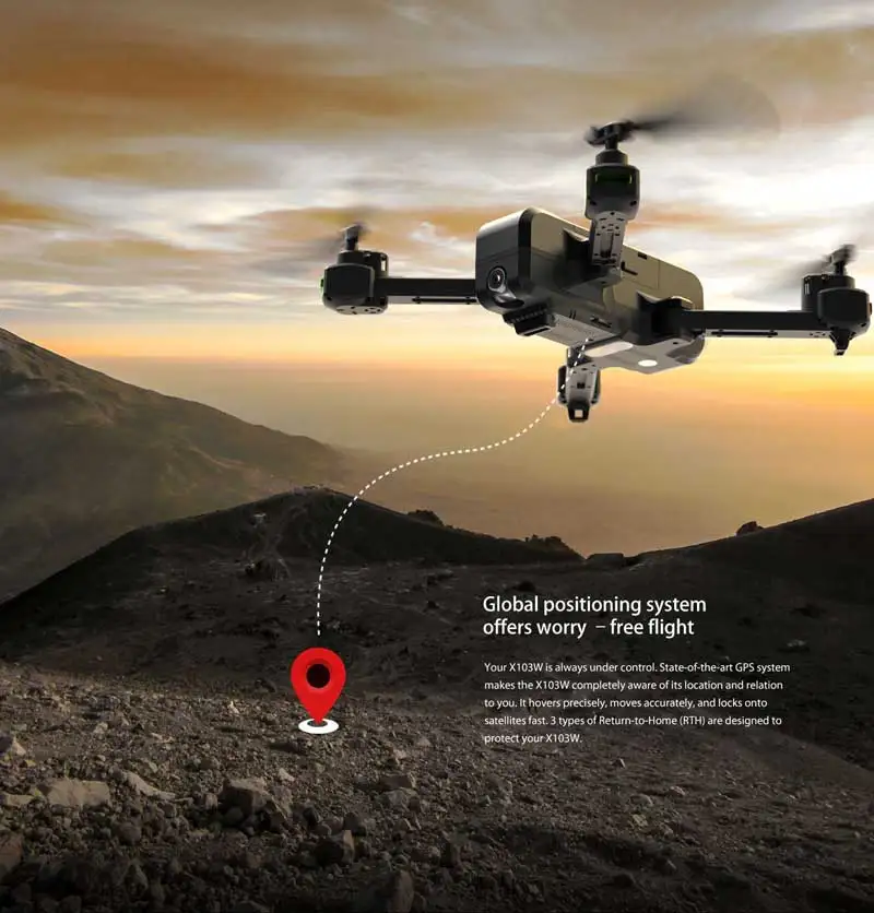 Оригинал MJX X103W X series 2 4G складной gps Радиоуправляемый Дрон с 1080P Wifi камерой