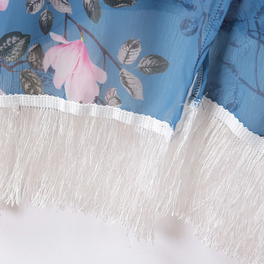 FREE OSTRICH Women Shirts Fresh Flower Pattern Beach Loose Beautiful Blue Batwing Sleeve Honorable Elegant Summer Blouse | Женская