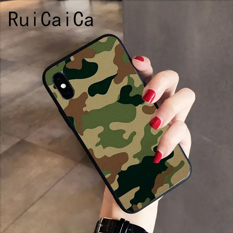 RuiCaiCa Камуфляжный мягкий чехол для iPhone X XS MAX 6 6S 7 7plus 8 8Plus 5 5S XR | Мобильные телефоны и