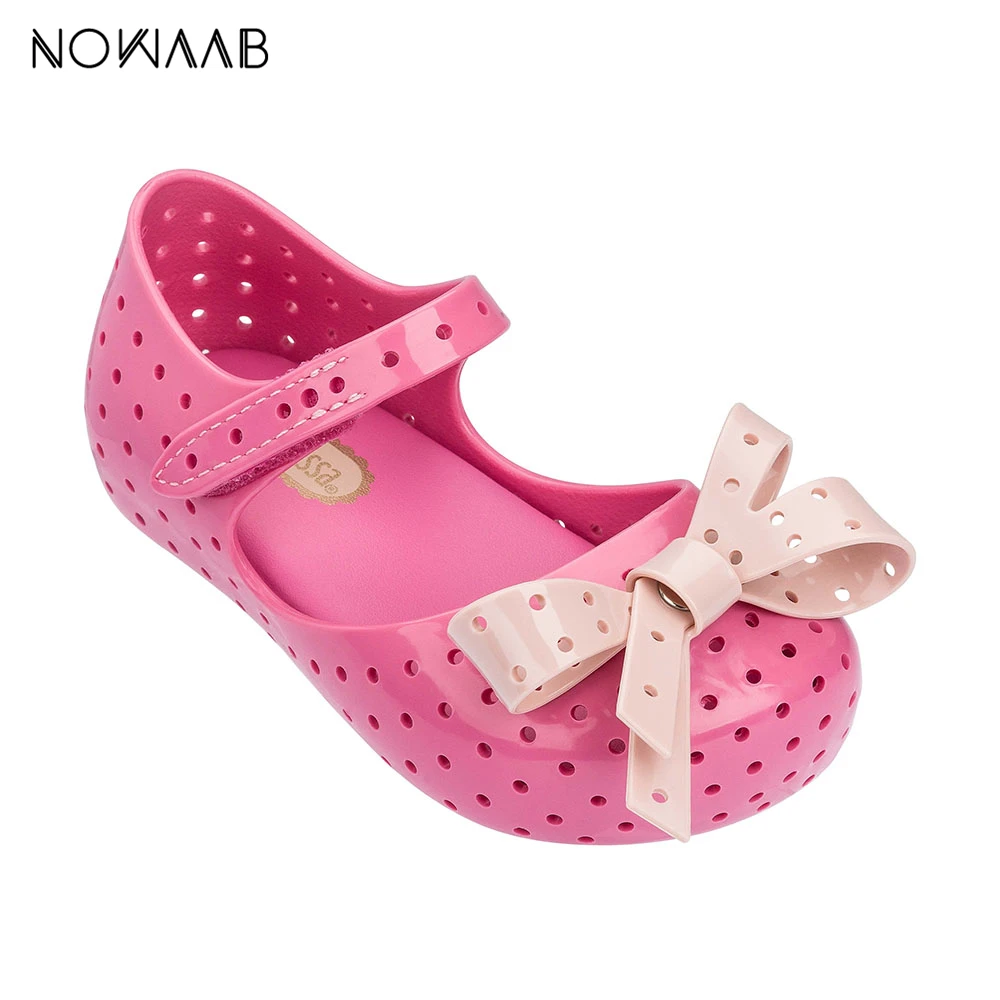 Новинка 2019 Оригинальные сандалии желе Mini Melissa Furadinha XI для девочек детские с бантом