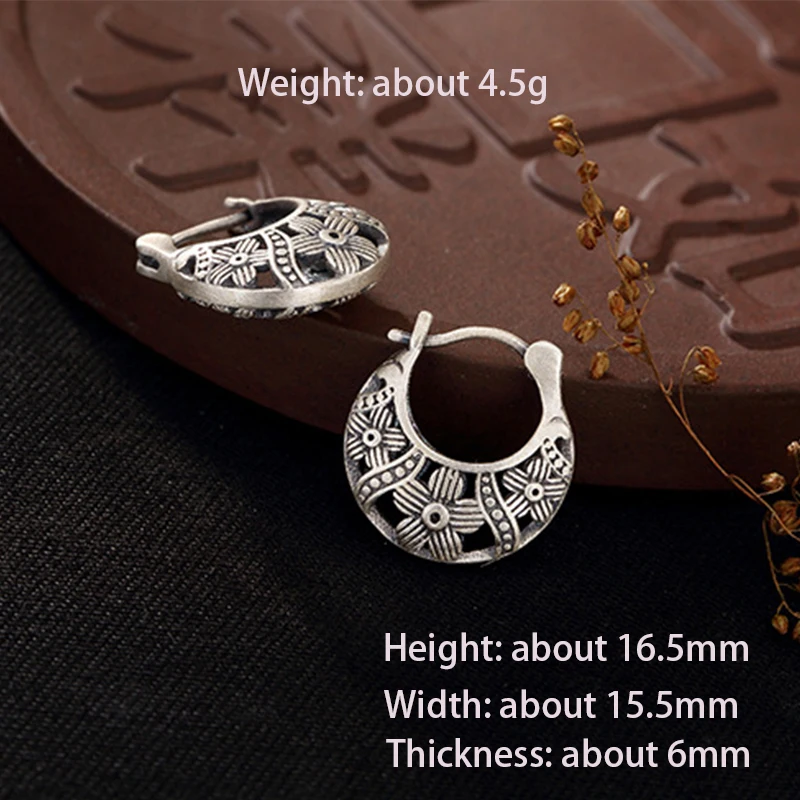 Серьги-клипсы женские из серебра 990 пробы с цветком сливы | Украшения и аксессуары