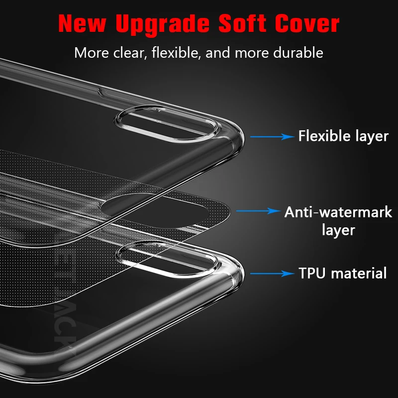 Прозрачный силиконовый Ультратонкий Мягкий ТПУ чехол для iPhone X XR XS Max прозрачный