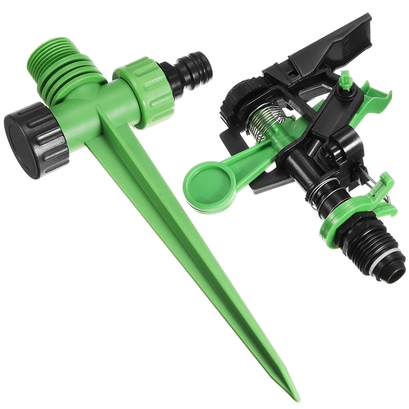 360 Rotating Water Sprinkle Garden Lawn Impulse Nozzle Watering Tool Pin Pulse Type Abs+Pp Hight Pressure Long Range | Дом и сад