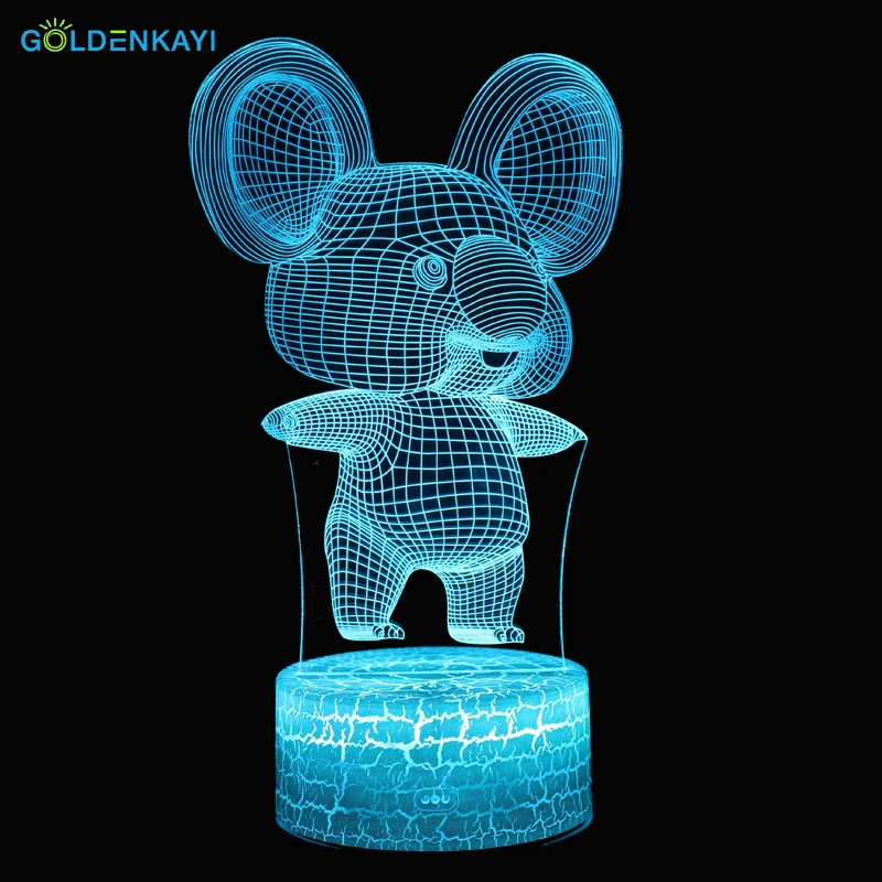 3D Koala светодиодный ночник атмосферная настольная лампа сенсорный выключатель семь цветов для детской спальни Parlour декоративная лампа