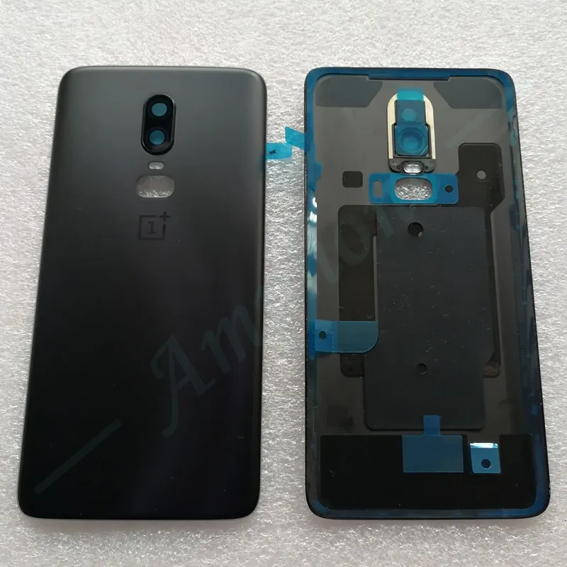 Новинка, задняя крышка из закаленного стекла для OnePlus 6, запасные части, задняя крышка для батареи, корпус+ рамка для камеры+ крышка для вспышки