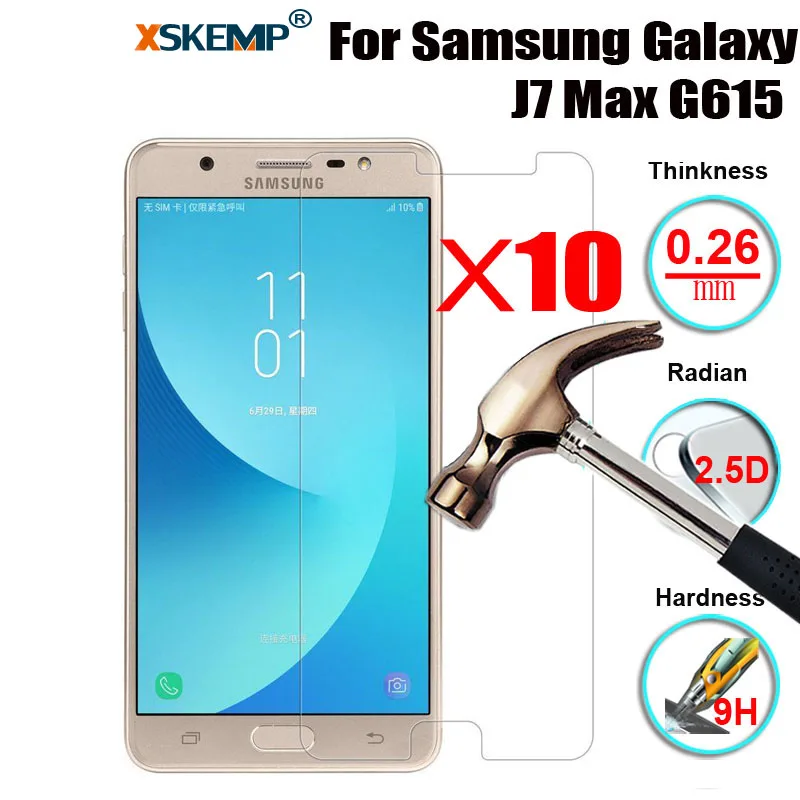 XSKEMP 10 шт./лот 0 26 мм HD Закаленное стекло пленка для Samsung Galaxy J7 Max G615 твердость 9H 2.5D