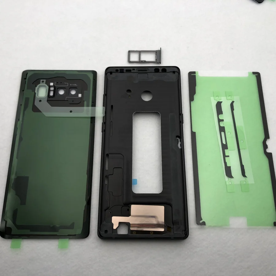Note8 полный корпус чехол задняя крышка+ Передний экран стекло объектив+ средняя рамка для samsung Galaxy Note 8 N950 N950F N9500 SM-N950F