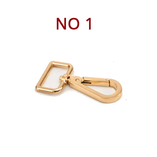 No1 2cmx5cm Gold 6 шт., аксессуары для сумок, крюк, сумка из цинкового сплава, металлические фитинги, регулировка крючка, пряжка, круглая заклепка, сделай сам, материал, золото, серебро, крючок - Цвет: No1 2cmx5cm Gold