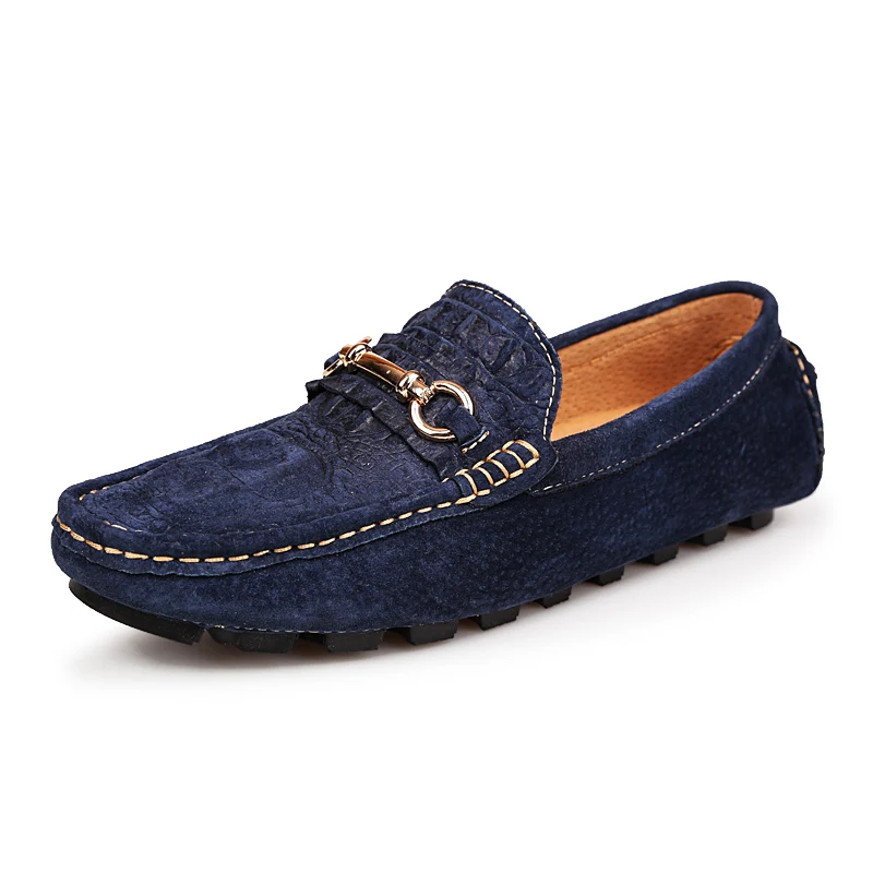 Crocodile Leather Men Shoes Casual Suede Loafers Embossed Driving Soft Slip On Vintage High Quality | Обувь