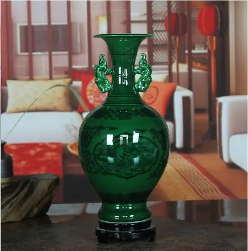 

Китайский фарфор KINGFISHER Цветная глазурь ручной рисунок Дракон Феникс QP40288