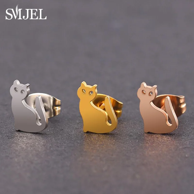 Женские серьги-гвоздики SMJEL из нержавеющей стали подарок на день рождения |