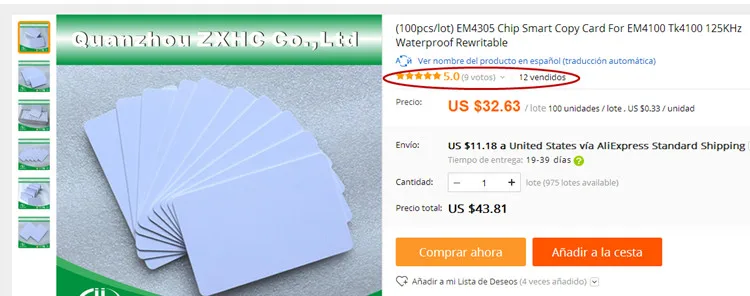 100 шт./лот) EM4305 чип смарт копировальных карт для EM4100 Tk4100 125 кГц Водонепроницаемый перезаписываемый