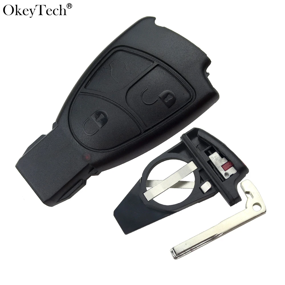 Okeyetch 3 кнопки для смарт-ключа чехол с лезвием Mercedes Benz A B C E S ML SLK CLK Class держатель