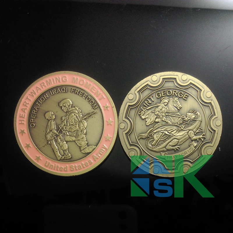 Бронзовая сувенирная монета USAF в стиле милитари Святого Георгия военный вызов