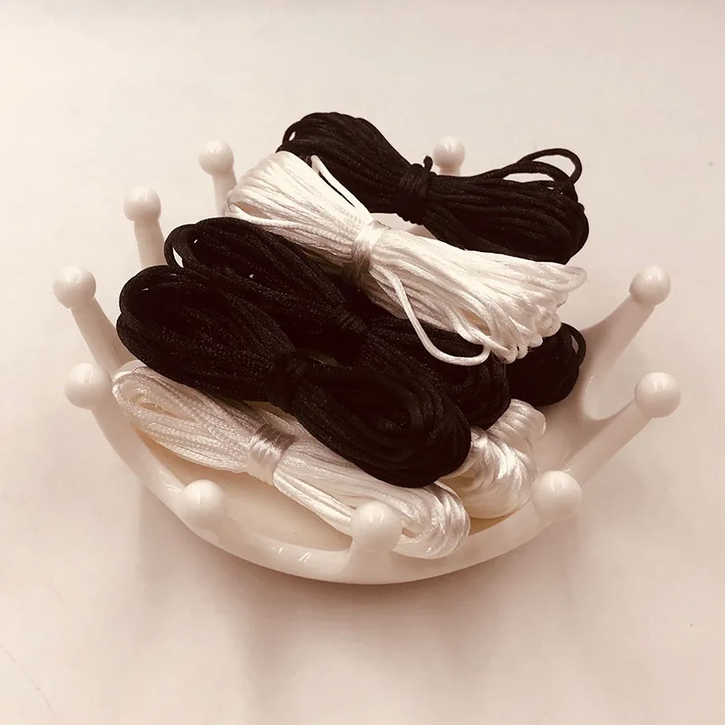 Новинка 5 м мягкой сатиновой ткани нейлона многоцветный шнур сплошной канат для