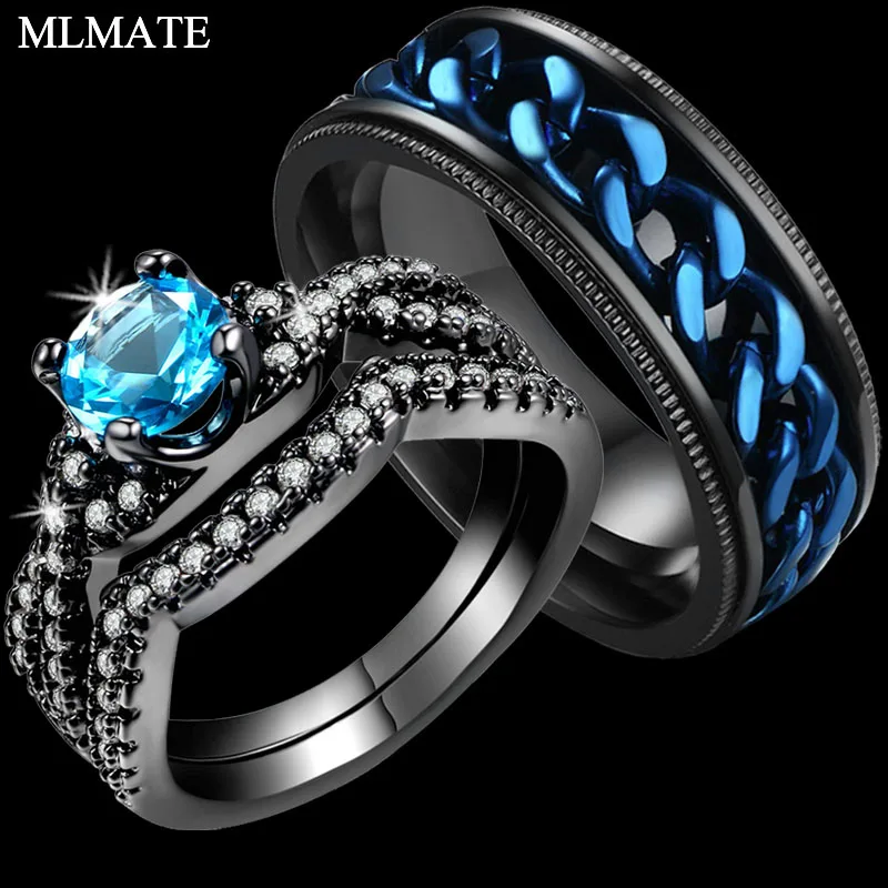 Новое поступление его и ее Модные украшения AAA CZ цвет: черный синий Цвет