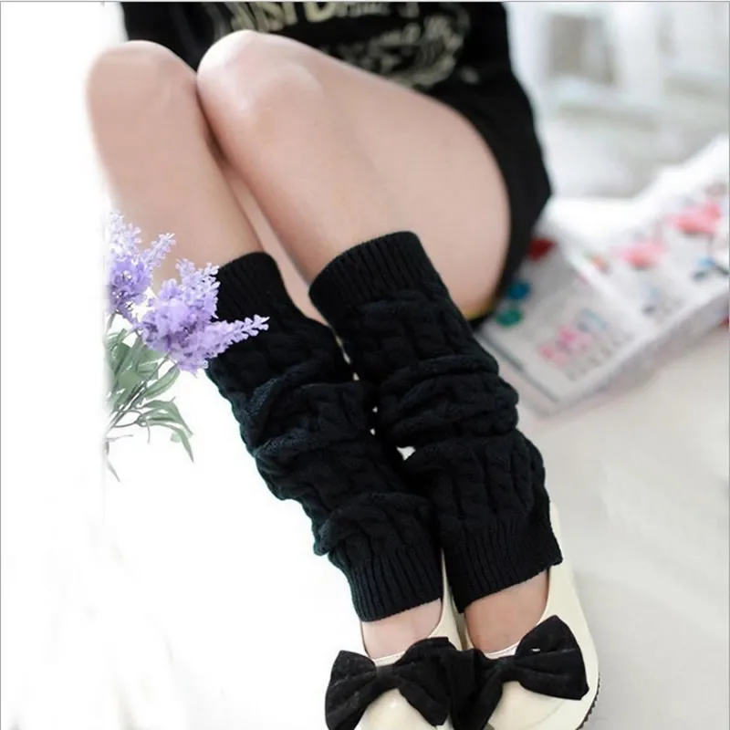 Для женщин Дамы Зима Весна трикотажные Вязаный Крючком Гетры сапоги тело теплее 5