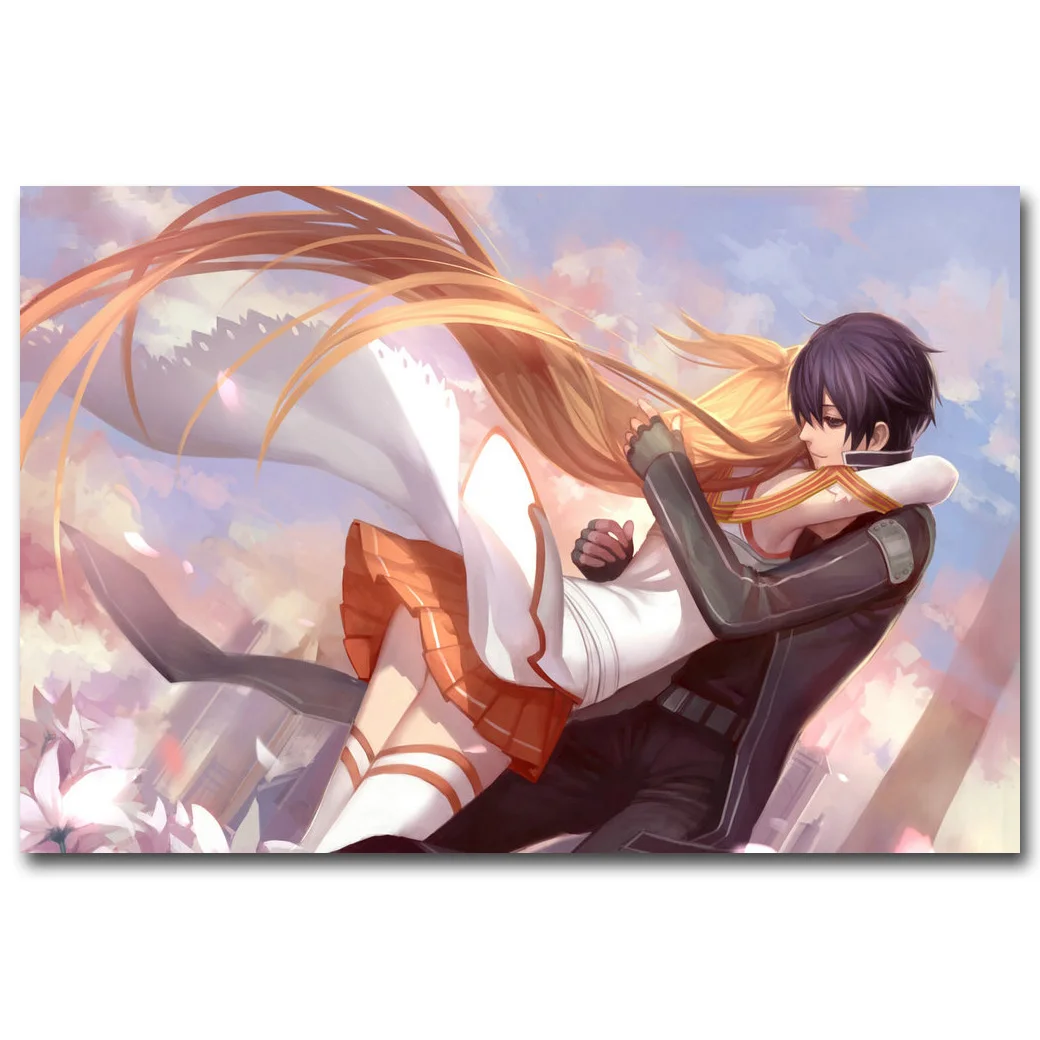 NICOLESHENTING Sword Art Online 2 Шелковый постер Кирито Асуна 12x18 24x3" Аниме картинки для украшения спальни гостиной SAO 052 - Цвет: Picture 4