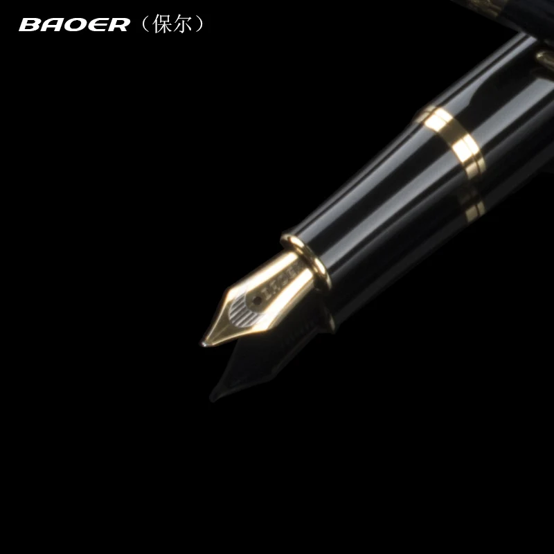 Baoer 388 Тонкое Перо 0,5 мм перьевая ручка для денег Роскошные Металлические чернильные ручки Офисные принадлежности Школьные принадлежности подарок на день рождения