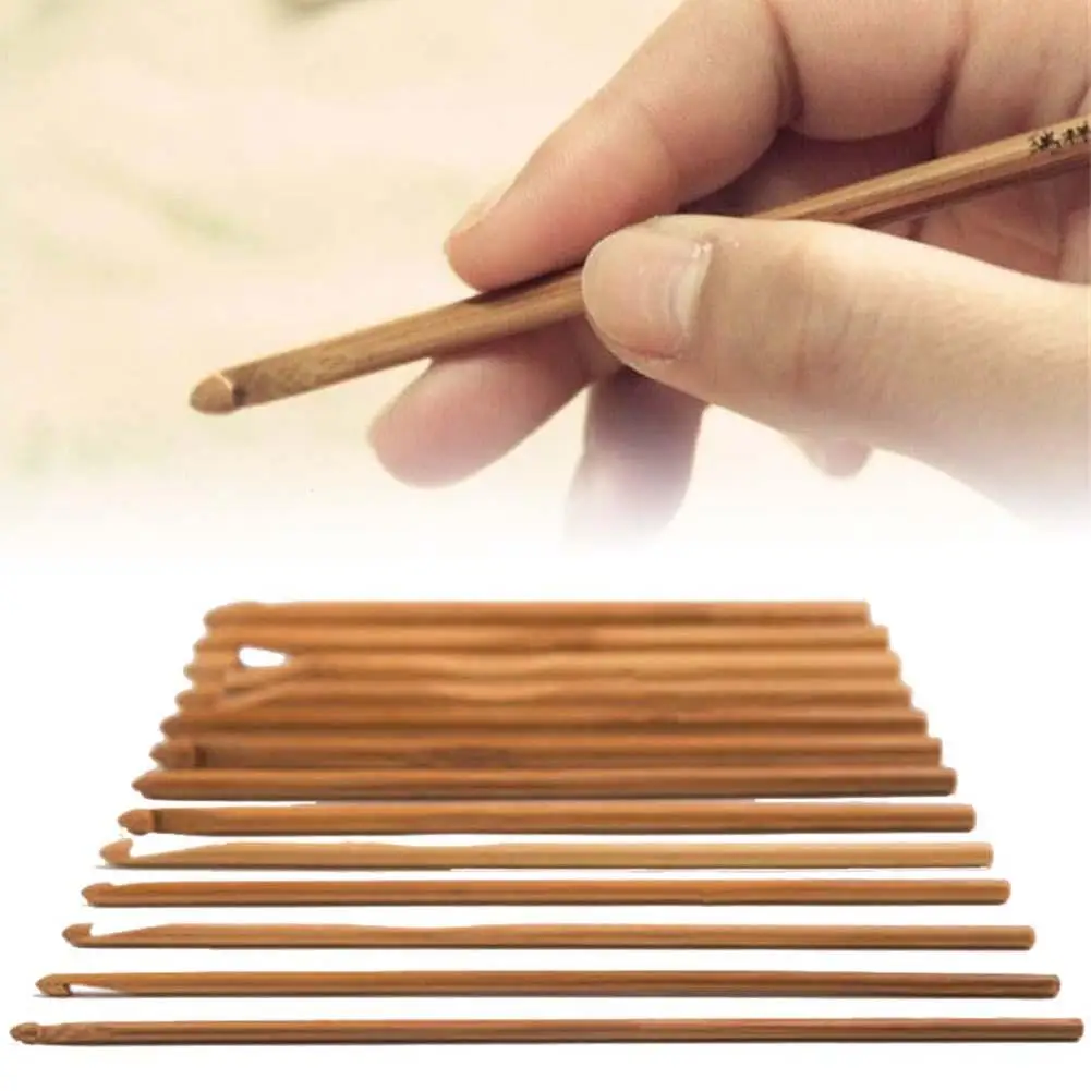 12 Размер бамбуковая ручка крючком крючок плетение пряжа крафт набор вязальных