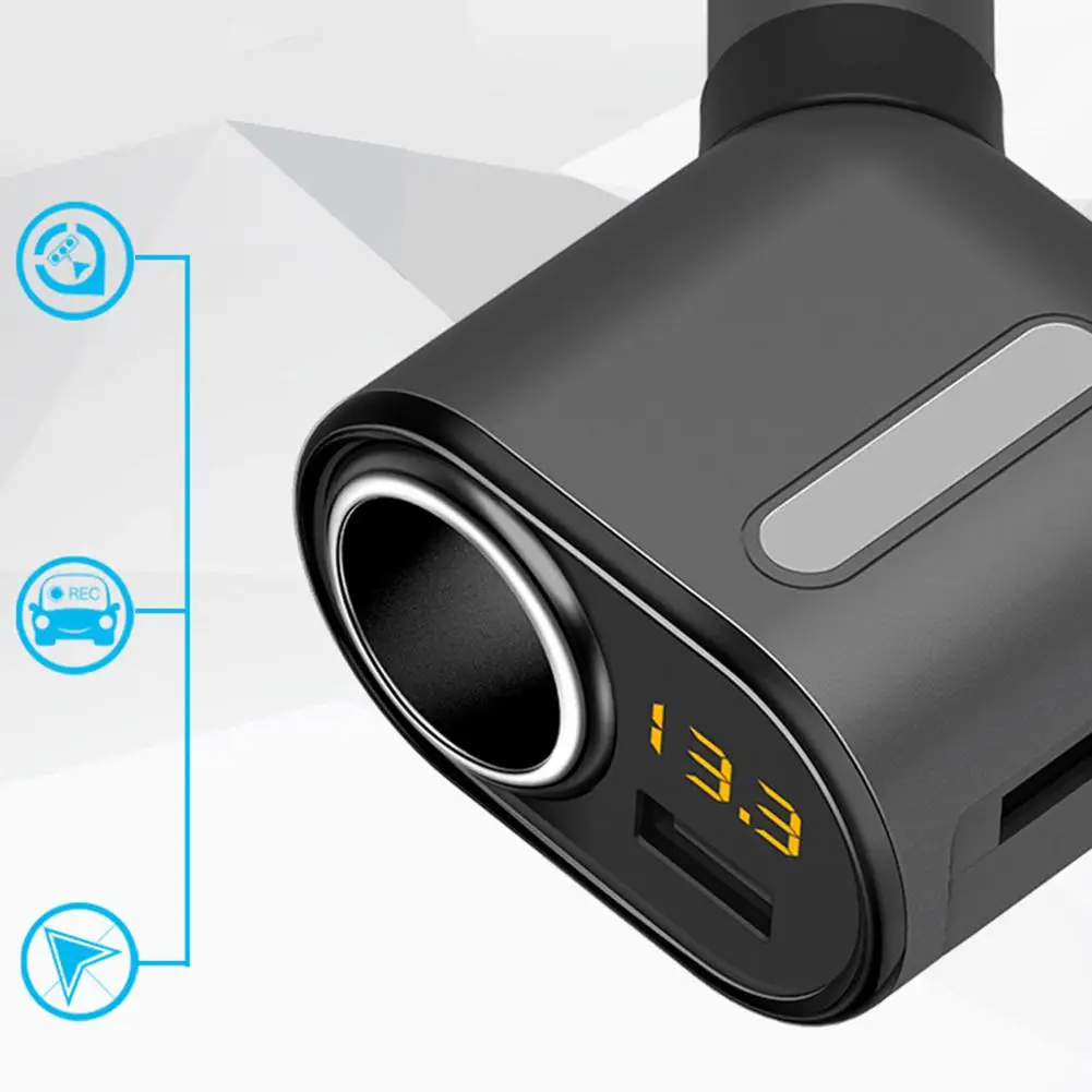 1 в 3 порта USB Автомобильное быстрое зарядное устройство розетка для автомобильного прикуривателя Разветвитель адаптер питания с дисплеем напряжения