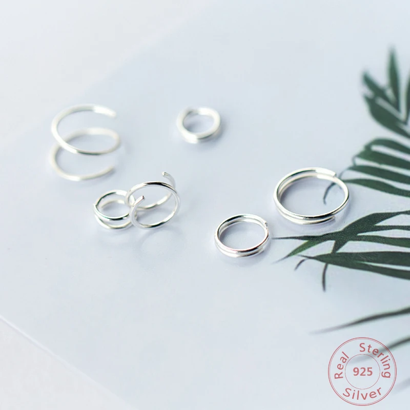Минималистичные серьги-кольца из стерлингового серебра 925 пробы для женщин