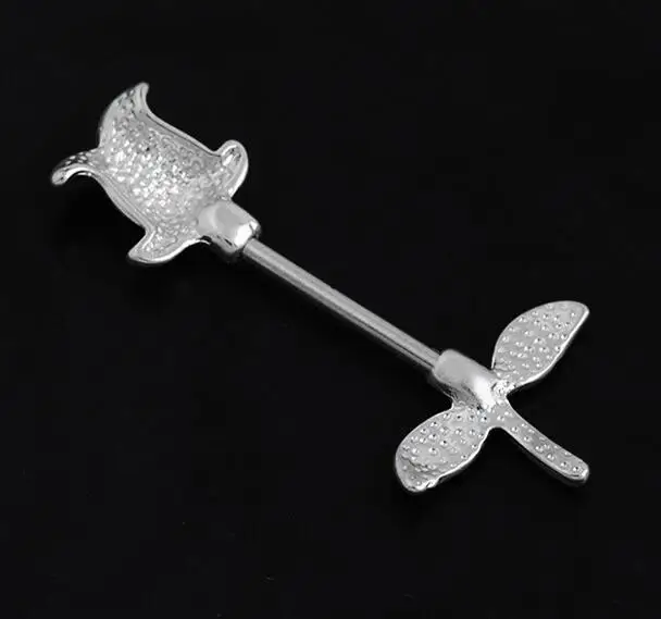 2 шт 1,6x14 мм Панк роза сосков кольцевой щит кольца, пирсинг тела, украшения цветы Mamilo кольца штанги кольца для женщин подарок