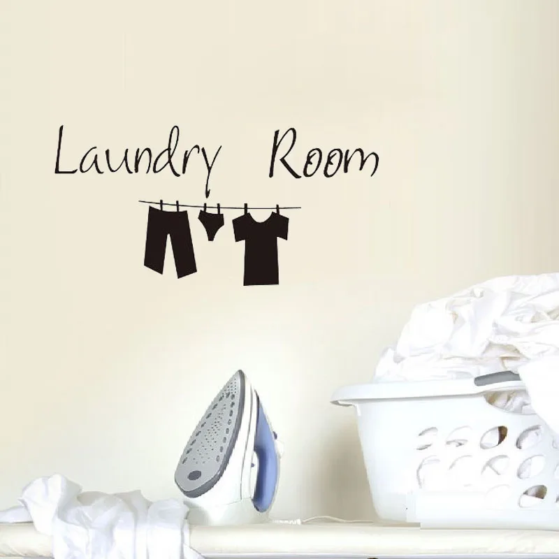 

ZOOYOO Laundry Room Wall Sticker Lovely Clothes Wall Decals Funny Design Home Decor Art Murals Decoration