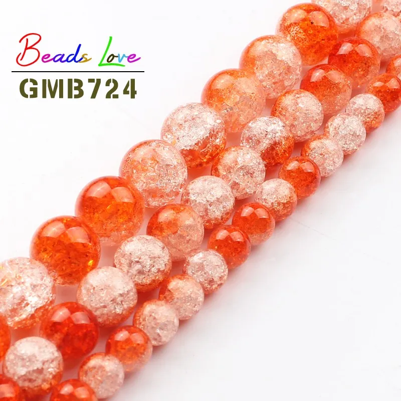 Белые из натурального камня оранжевый треснутый кварц 6 8 10 мм 15 дюймов круглые