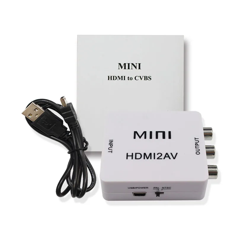 1080P HDMI в AV/RCA/CVBS композитный видео аудио конвертер адаптер поддерживает PAL/NTSC USB