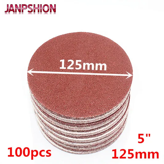 JANPSHION 100 шт. 5 &quot125 мм оболочка и наклейка фрикционный диск для шлифовальной машины