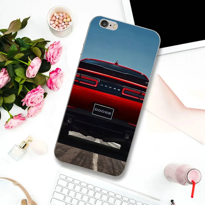 Picture 2 Dodge Challenger выхлопные автомобили мягкие ТПУ телефонные чехлы Чехол для iPhone X XR XS Max 10 8 7 Plus 6 6 S Plus 5 5S SE 5C 4 4s Coque сумки - Цвет: Picture 2