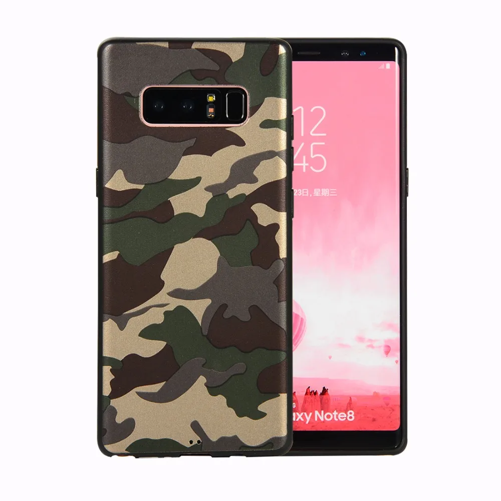Камуфляжные чехлы для телефонов Samsung Galaxy Note 8 9 10 + TPU Армейский Камуфляж мягкий