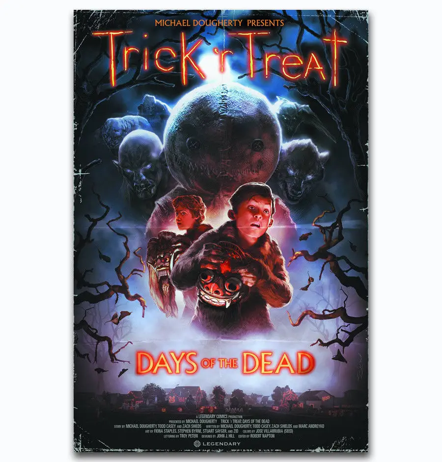 Хит продаж новый плакат R TREAT ужас Сэм на Хэллоуин Шелковый художественный