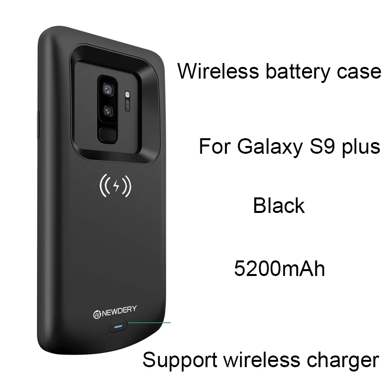 Чехол для аккумулятора samsung Galaxy S9 Plus, 5200 мАч, Беспроводная зарядка Qi, совместимый, Расширенный чехол для зарядного устройства для S9 4700 мАч