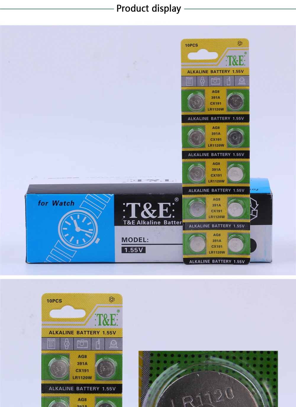 10 шт./карта 30 мАч 1,55 в AG8 LR1120 391 SR1120 R1120W CX191 кнопочные батареи для часов игрушки дистанционного управления и т. Д