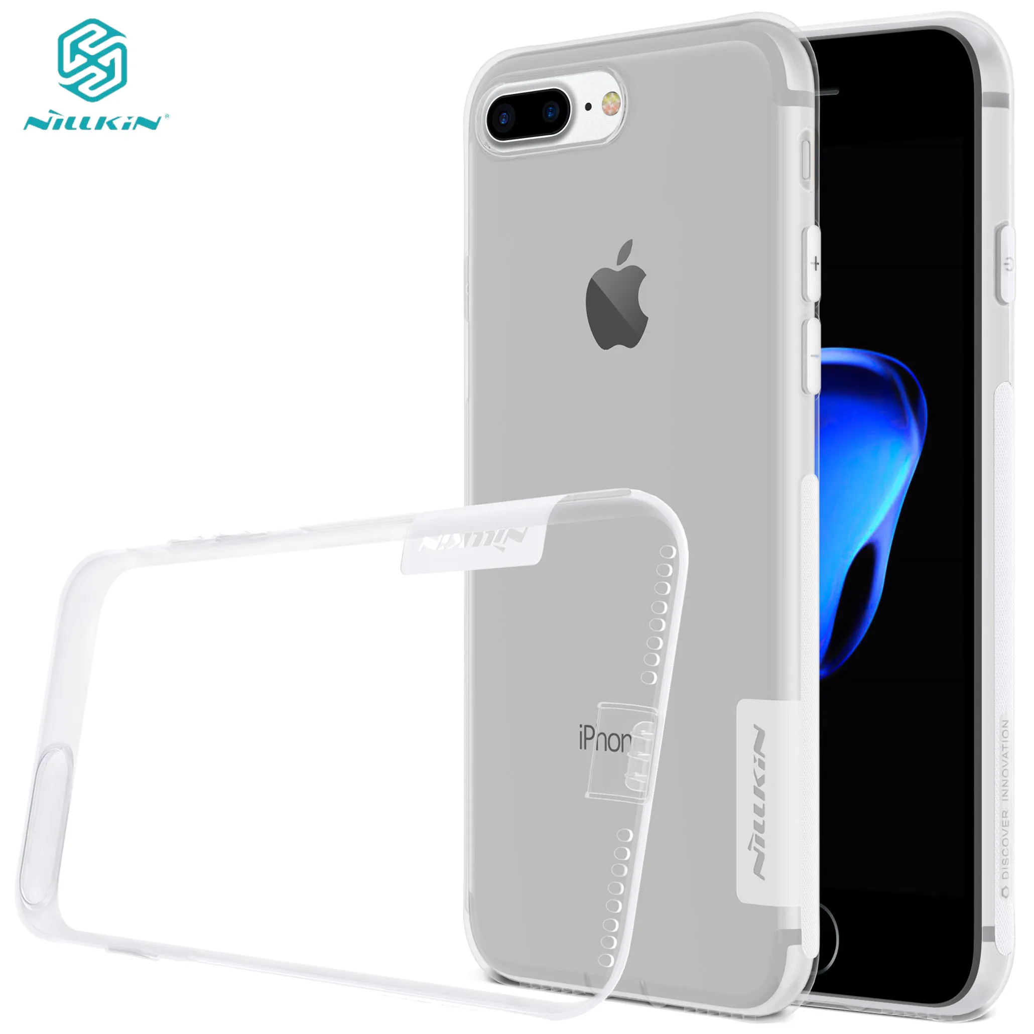 Для iphone 7 8 чехол + PLUS плюс Чехол Nillkin Nature прозрачный мягкий кремний ТПУ Protector для |