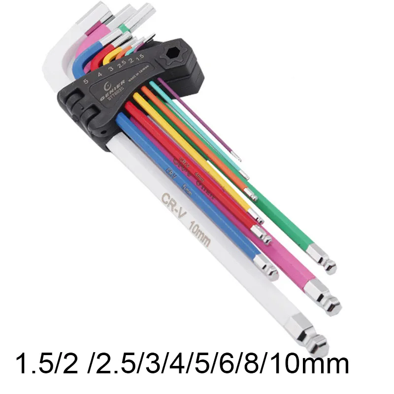 9 шт. торцевой ключ высокого качества очень длинный шестигранный цветной для