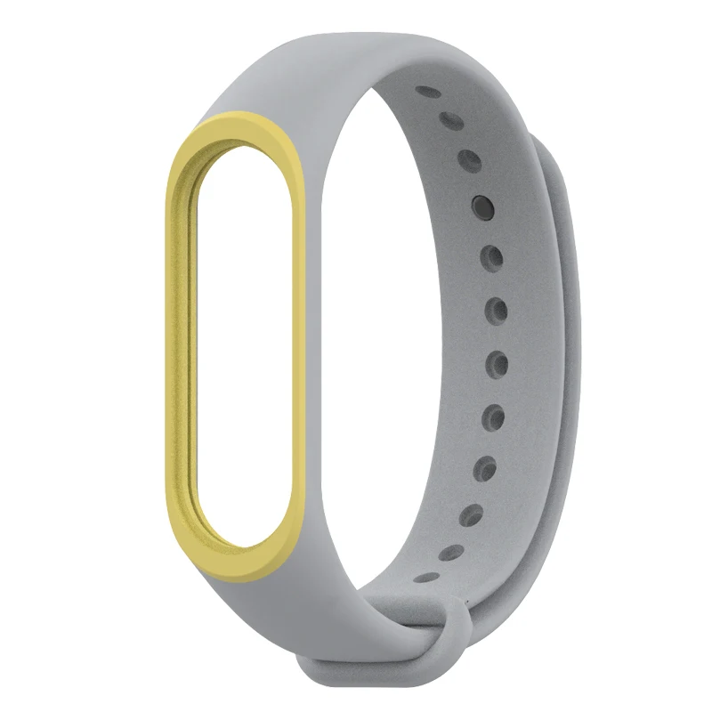 Gray-yellow Для mi Band 4 ремешок цветной ремешок для Xiaomi mi браслет 4 Сменные аксессуары для mi Band 4 NFC силиконовый ремешок - Цвет: Gray-yellow