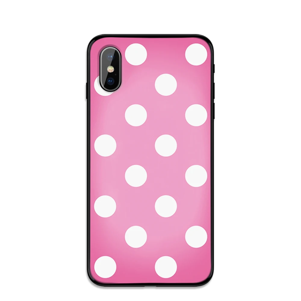 Красивый мягкий ТПУ чехол в горошек для Apple iPhone 6 6S 7 8 Plus 5 5S SE X XS MAX XR силиконовые